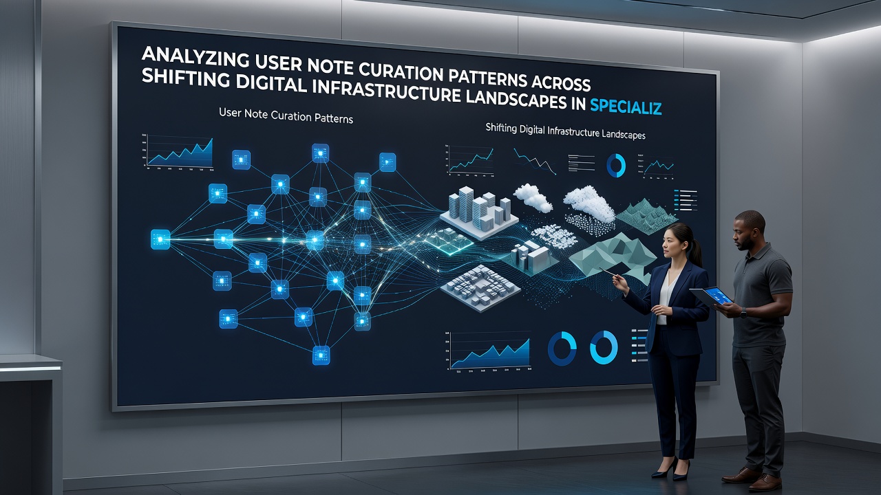 Illustration showing data flows and note organization across changing digital platforms