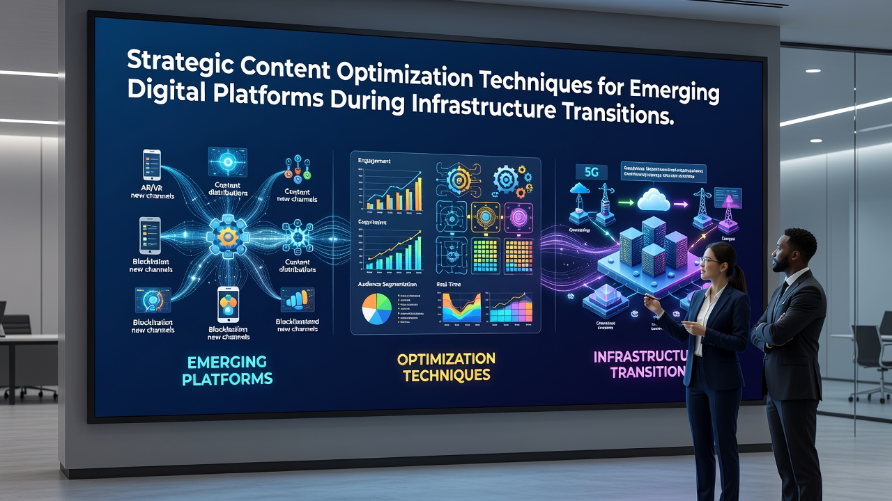Diagram illustrating content workflow adjustments across infrastructure transition phases
